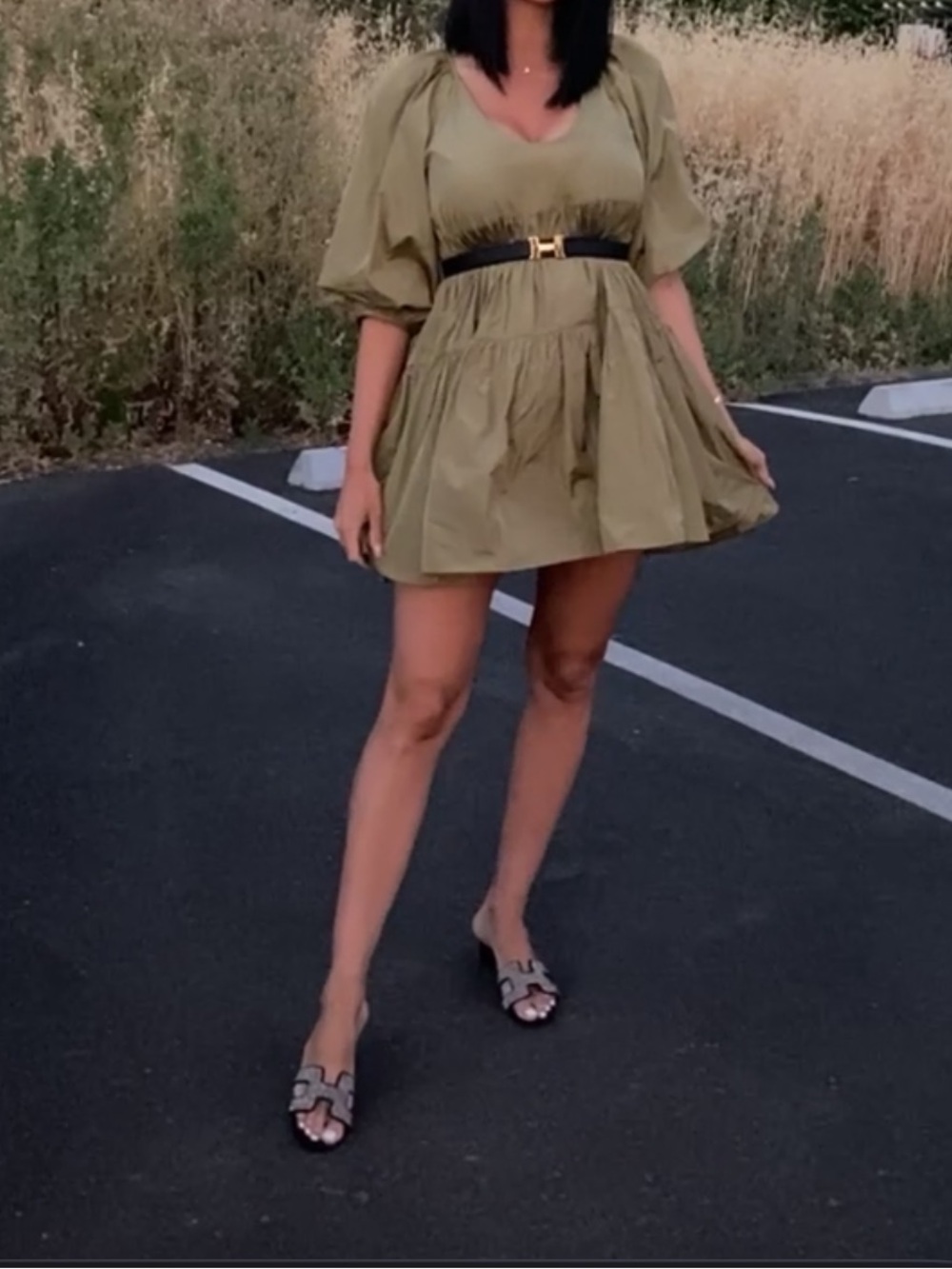 Wilfred Olive Green Mini Dress